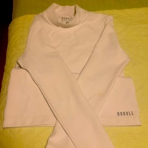 Nobull long sleeve waffle shirt. White/cream